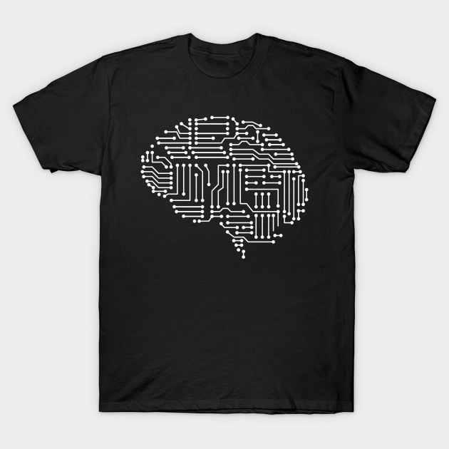 Digital artificial circuit brain T-Shirt by All About Nerds